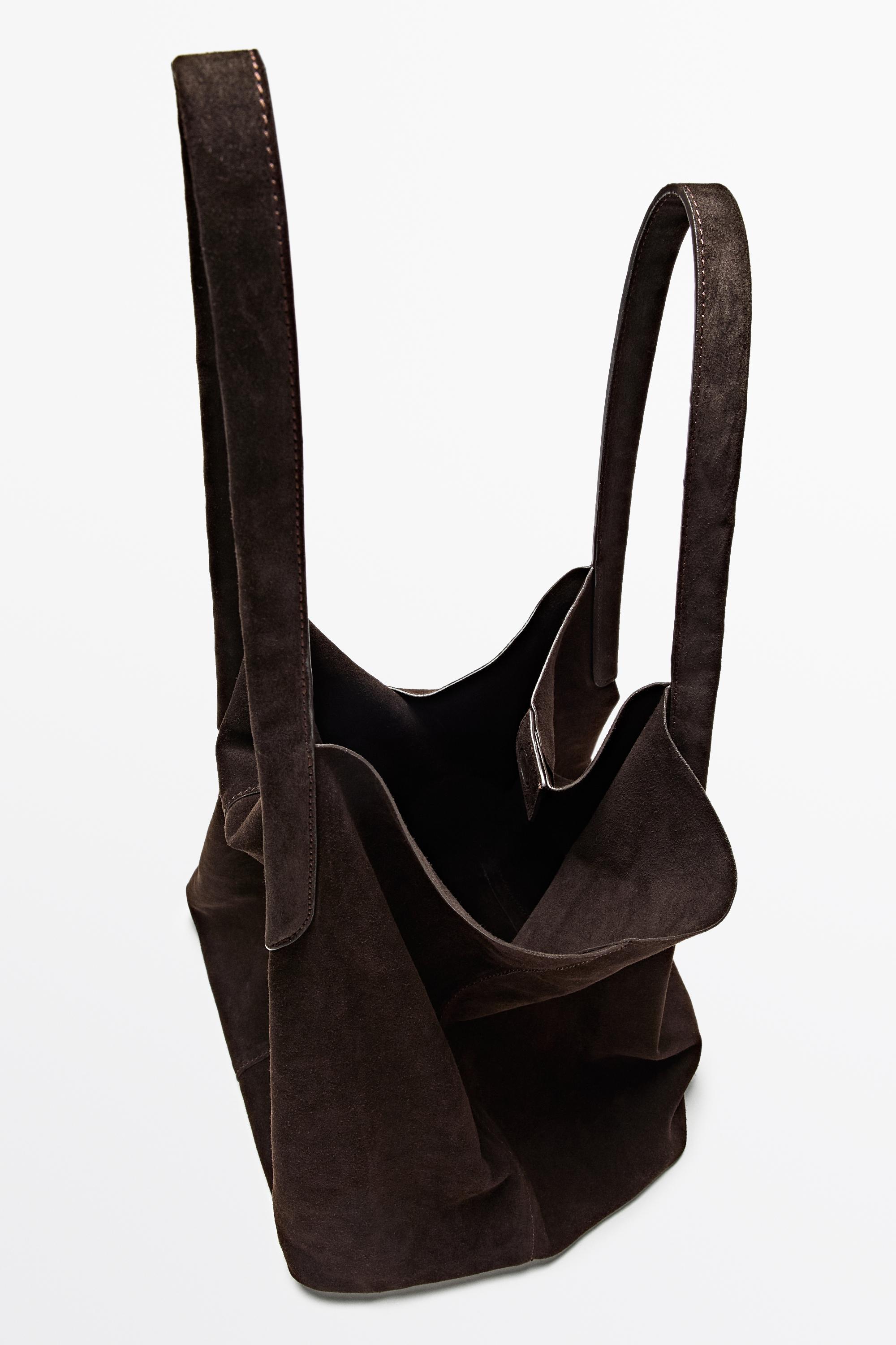 Split leather tote bag